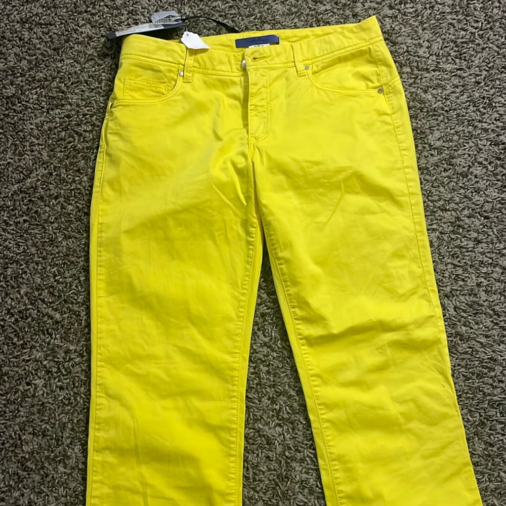 Les Copains Blue Straight-Leg Mid-Rise Pants